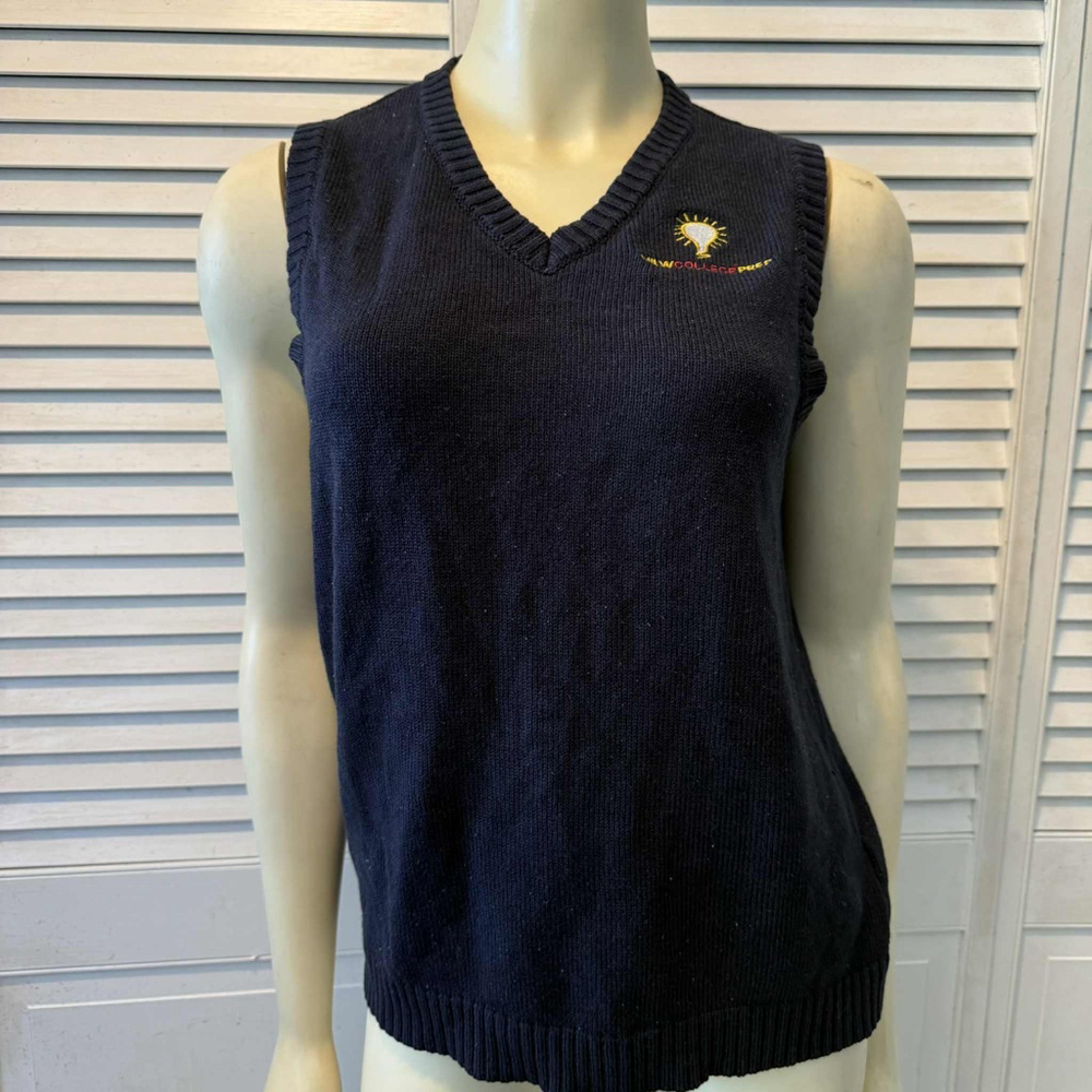 Girls FRENCH TOAST Navy Sweater Vest XL with Yellow Logo